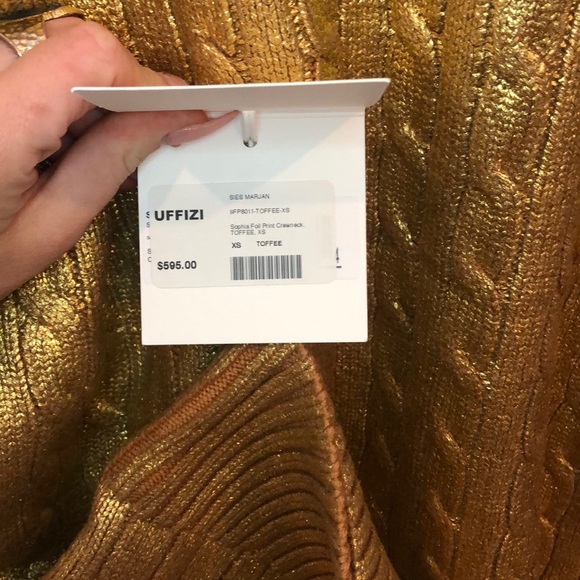 Sies Marjan gold painted cable merino wool sweater - Picture 3 of 3